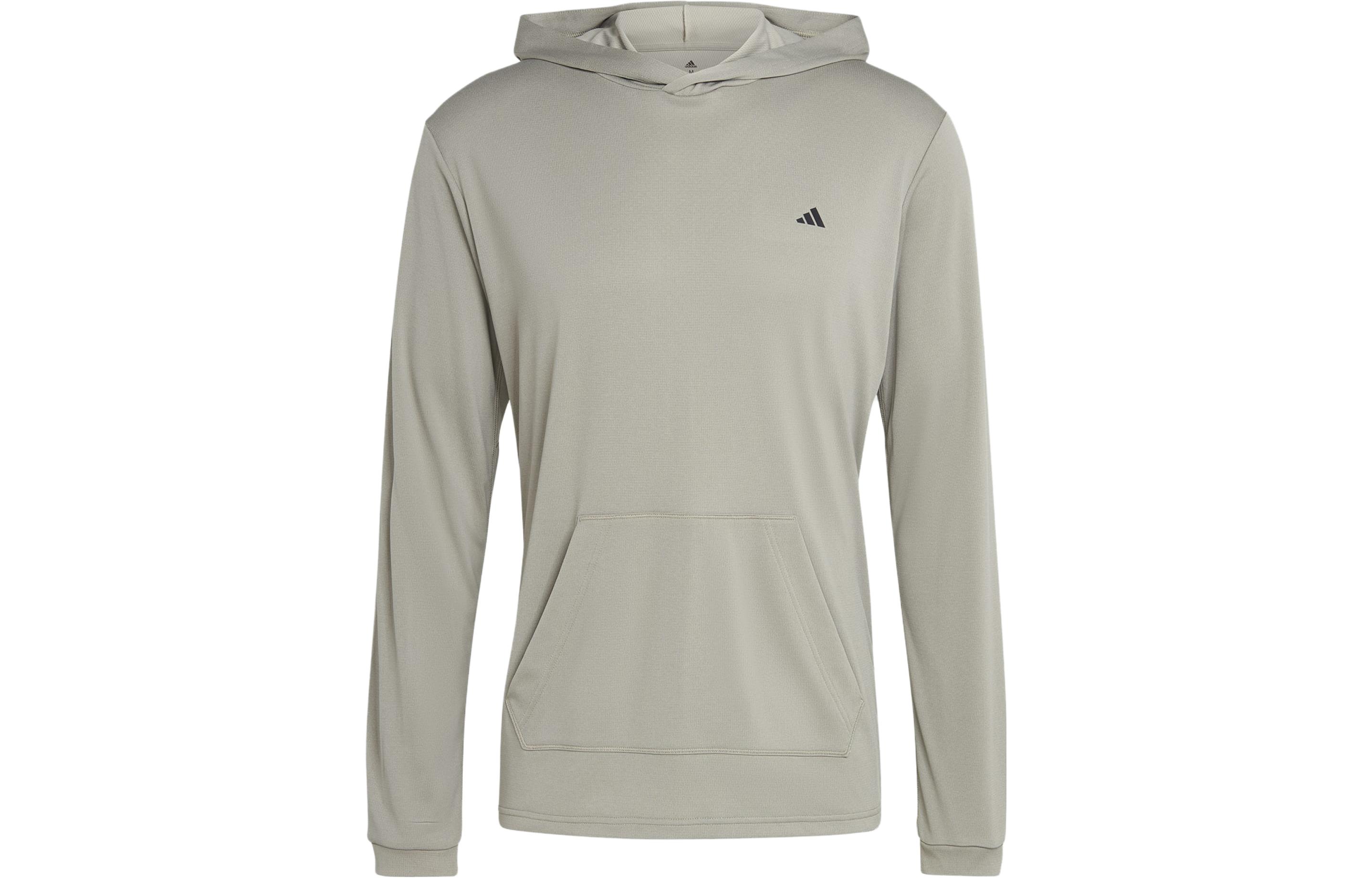 adidas Logo Kangaroo Pocket Hoodie Silver Long Sleeve IB8159