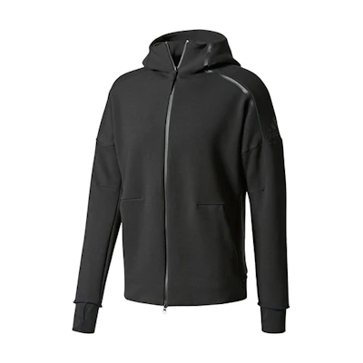 adidas Logo Knit Hoodie Jacket Black BQ6925