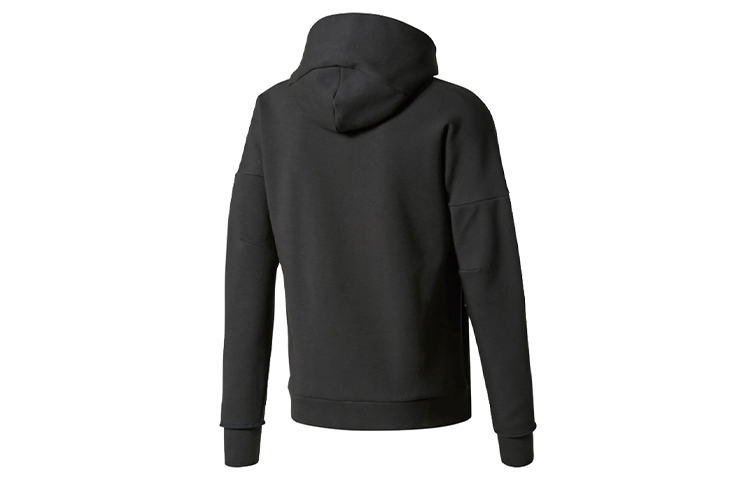 Lookbook adidas Logo Knit Hoodie Jaket Hitam BQ6925