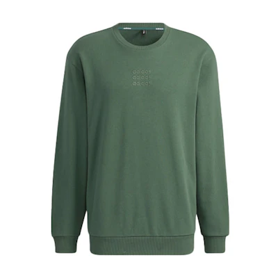 adidas Logo Letter Print Crewneck Sweatshirt Green - H14215