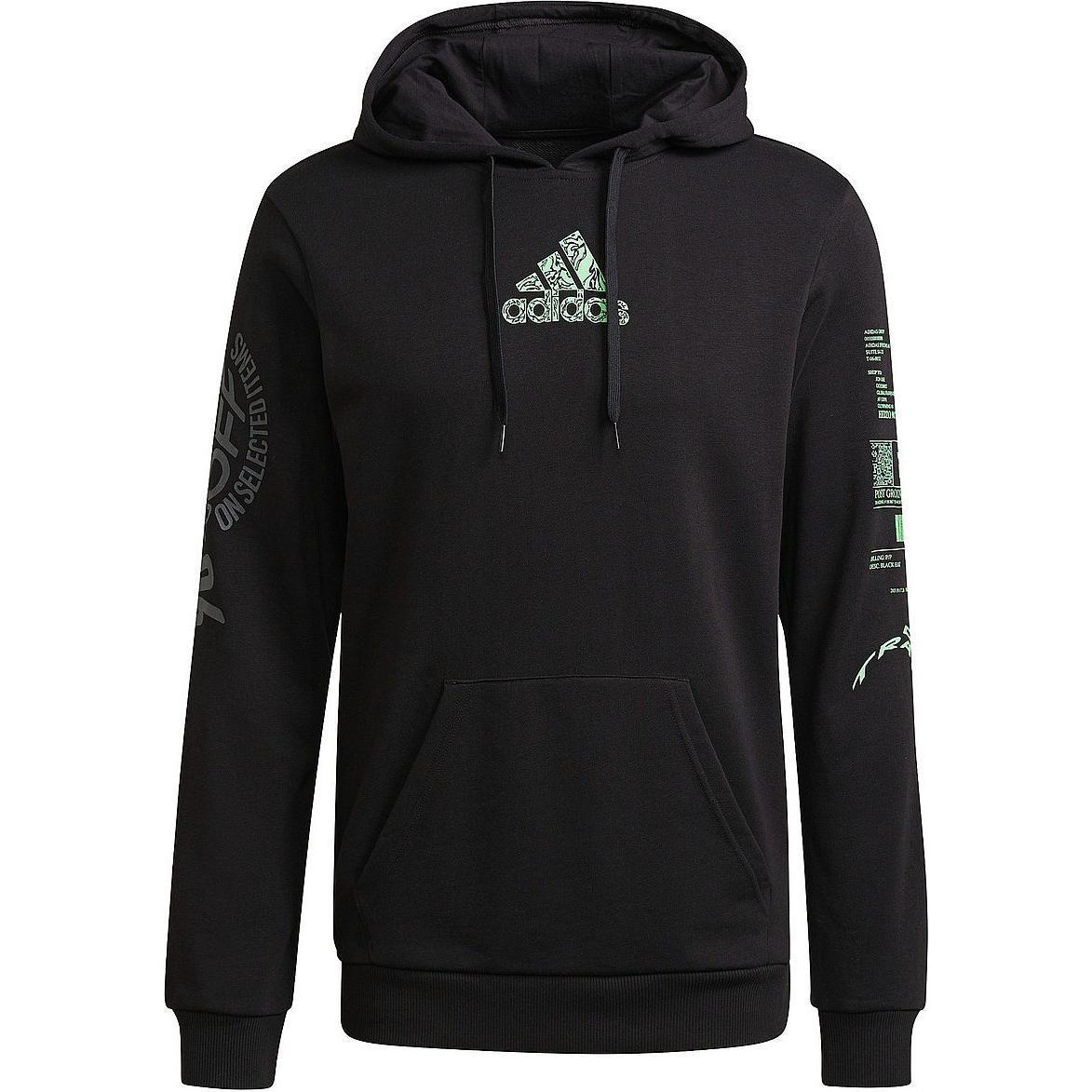 adidas Logo Letter Print Hoodie Black H46777