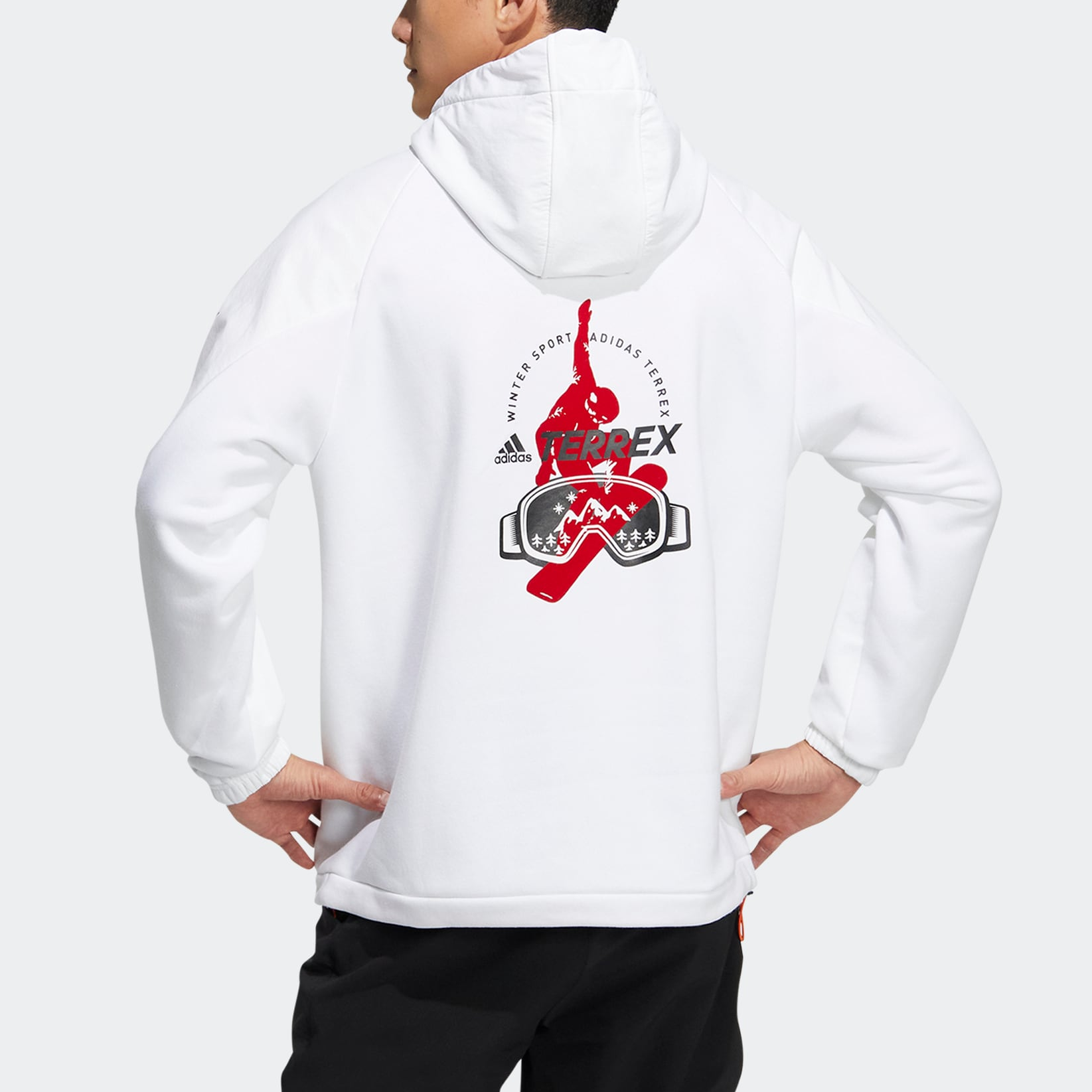 adidas Logo Letter Print Hoodie Unisex White IC8172 圖 4