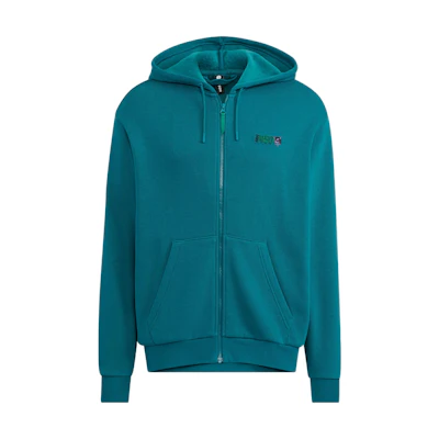 adidas Logo Letter Print Solid Color Hoodie Jacket Unisex Blue HN4736