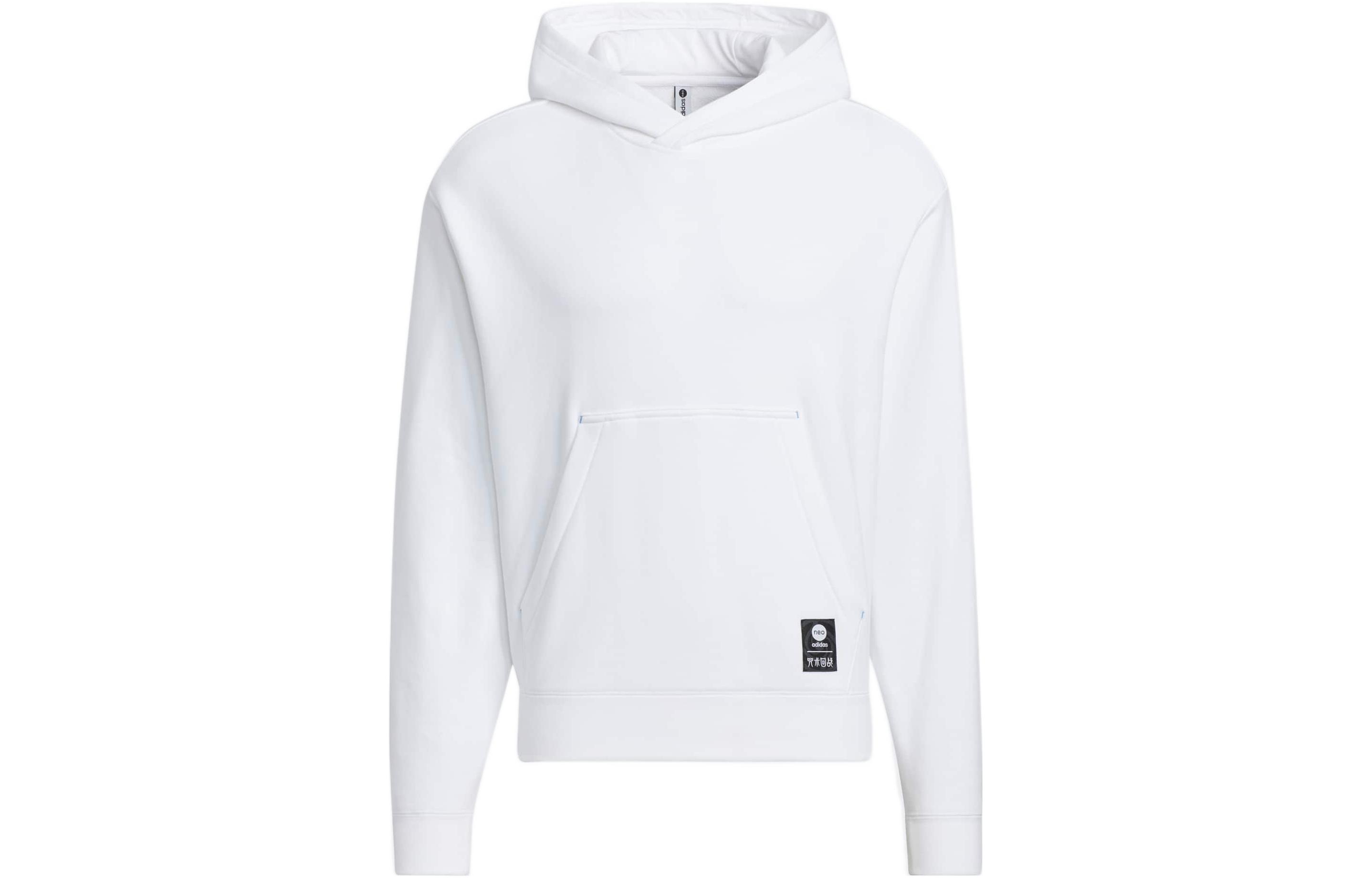 adidas Logo Patch Hoodie Unisex White HZ2424