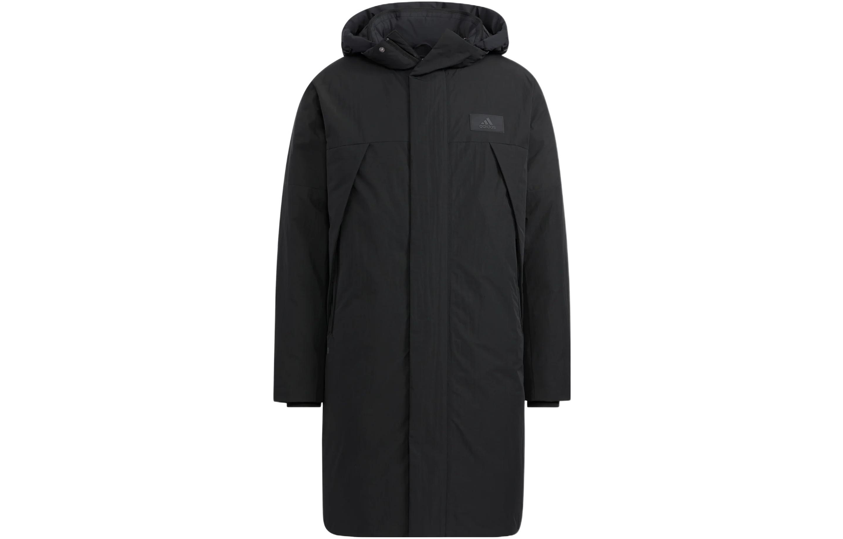 adidas Logo Patch Zip Puffer Jacket Unisex Black. HR5233