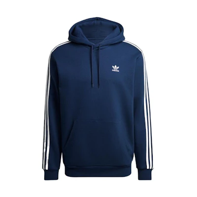 adidas Logo Print 3-Stripes Pullover Hoodie Navy Blue () HZ7100