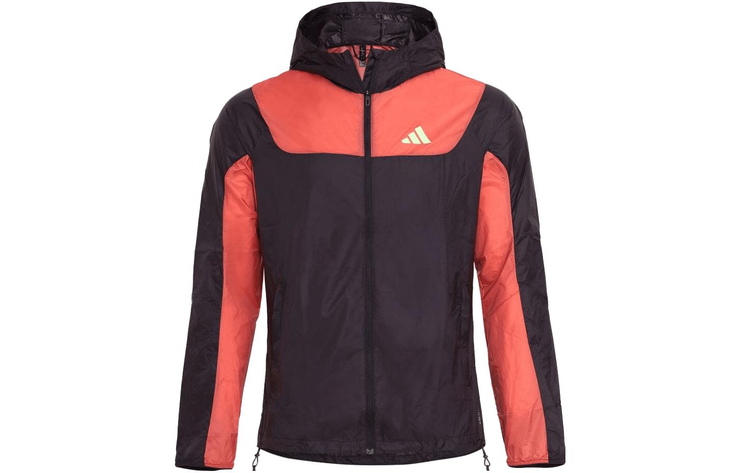 adidas Logo Print Aurora Black Full-Zip Hooded Jacket IS0706