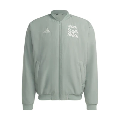 adidas Logo Print Baseball Collar Jacket Light Green Casual Outerwear HT8826