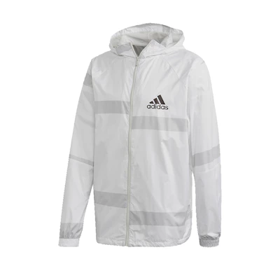 adidas Logo Print Colorblock Hoodie Jacket White Casual Outerwear FI4654