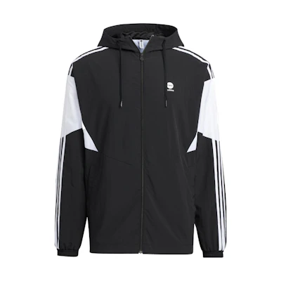 adidas Logo Print Colorblock Zip-Up Hoodie Jacket Black - Fall Season HM1996
