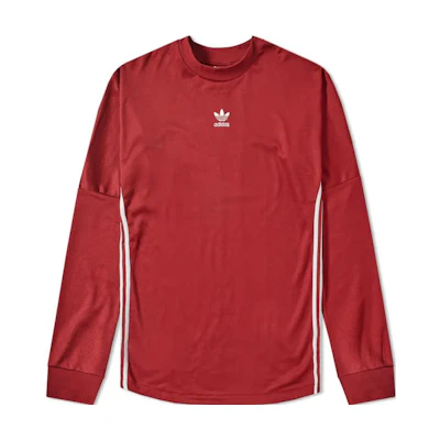 adidas Logo Print Crewneck Long Sleeve Sweatshirt Men’s Maroon DJ2868