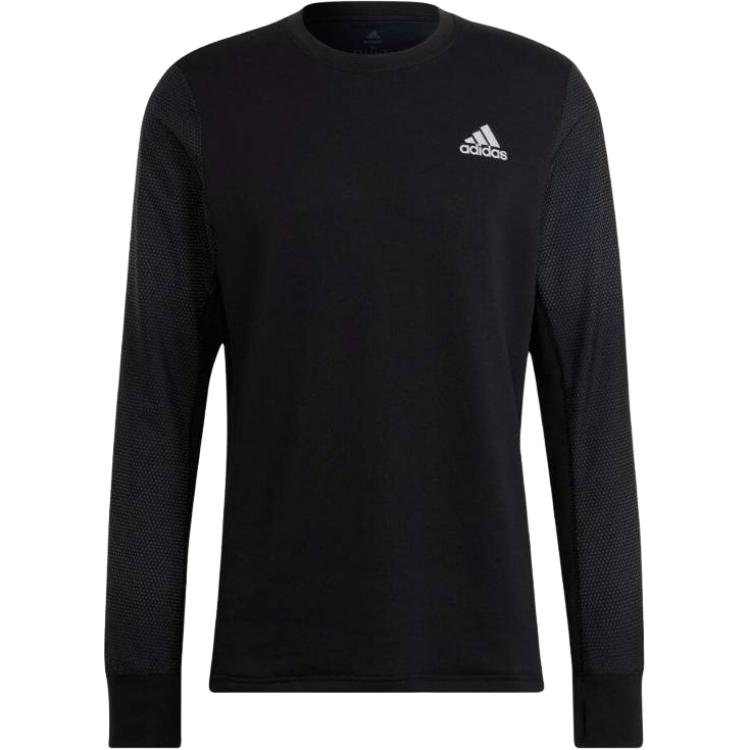 adidas Logo Print Crewneck Long Sleeve Sweatshirt Black H58566