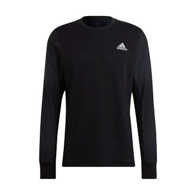 adidas Logo Print Crewneck Long Sleeve Sweatshirt Black H58566