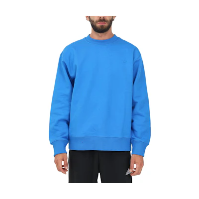 adidas Logo Print Crewneck Loose Fit Sweatshirt Blue IM2114