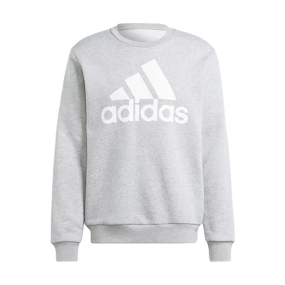 adidas Logo Print Crewneck Pullover Sweatshirt Loose Fit Grey IJ8898