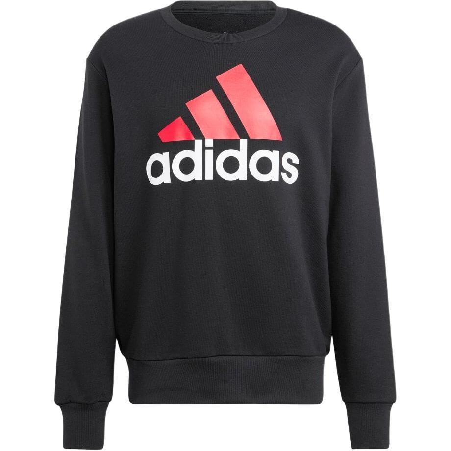 adidas Logo Print Crewneck Pullover Sweatshirt Men’s Black IJ8583