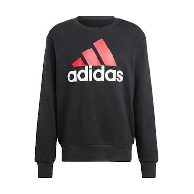 adidas Logo Print Crewneck Pullover Sweatshirt Men’s Black IJ8583