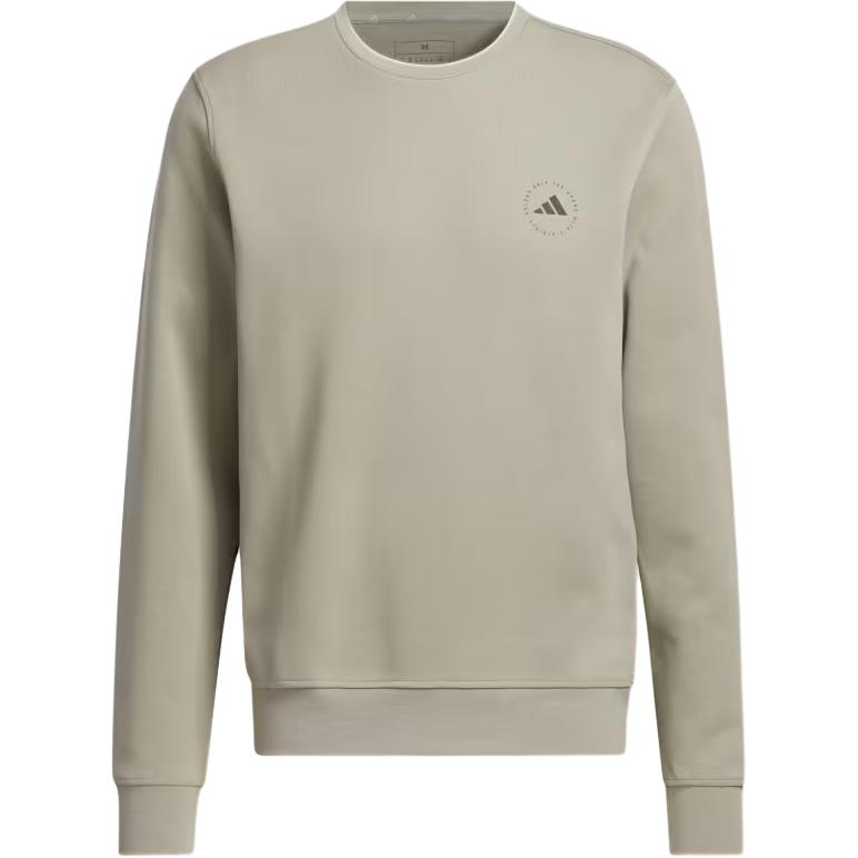 adidas Logo Print Crewneck Pullover Sweatshirt Silver Pebble Color IU4520
