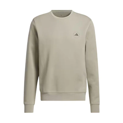 adidas Logo Print Crewneck Pullover Sweatshirt Silver Pebble Color IU4520