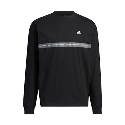 adidas Logo Print Crewneck Pullover Sweatshirt Unisex Black IA9451