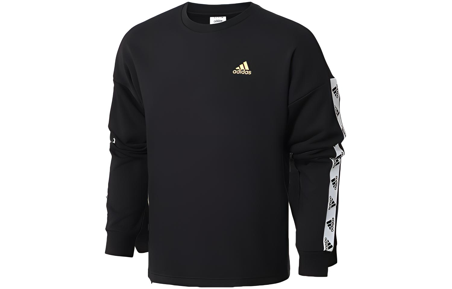 adidas Logo Print Crewneck Sweatshirt Black GL2215