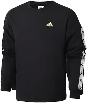 adidas Logo Print Crewneck Sweatshirt Black GL2215 Buy adidas Logo Print Crewneck Sweatshirt Black GL2215