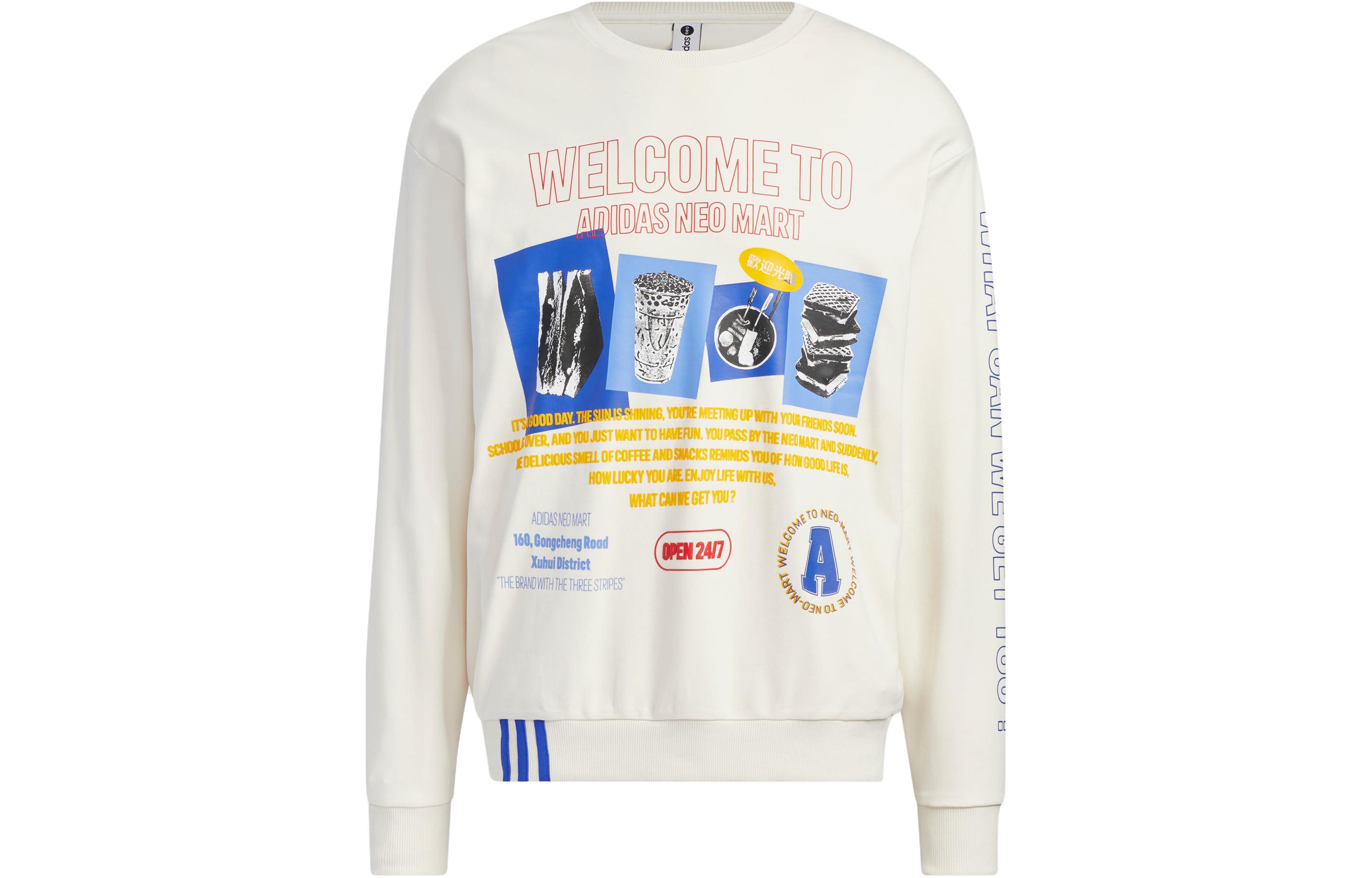 adidas Logo Print Crewneck Sweatshirt Unisex Pink/White IA5325