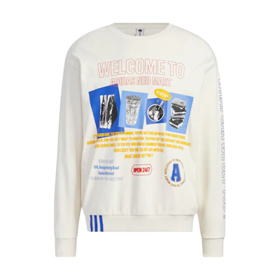 adidas Logo Print Crewneck Sweatshirt Unisex Pink/White IA5325