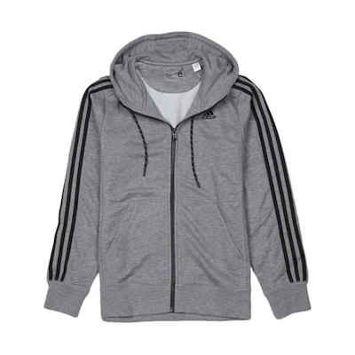 adidas Logo Print Full-Zip Hoodie Jacket in Dark Gray S12904