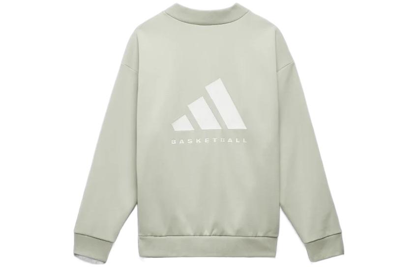adidas Logo Print Half-Turtleneck Long-Sleeve Sweatshirt Green Unisex International IA3434-OVERSEAS