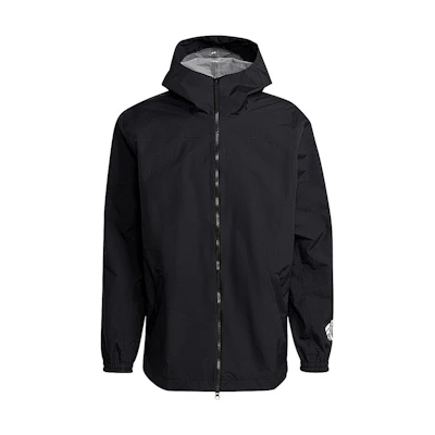 adidas Logo Print Hooded Jacket Black Warm Casual Coat GM0895