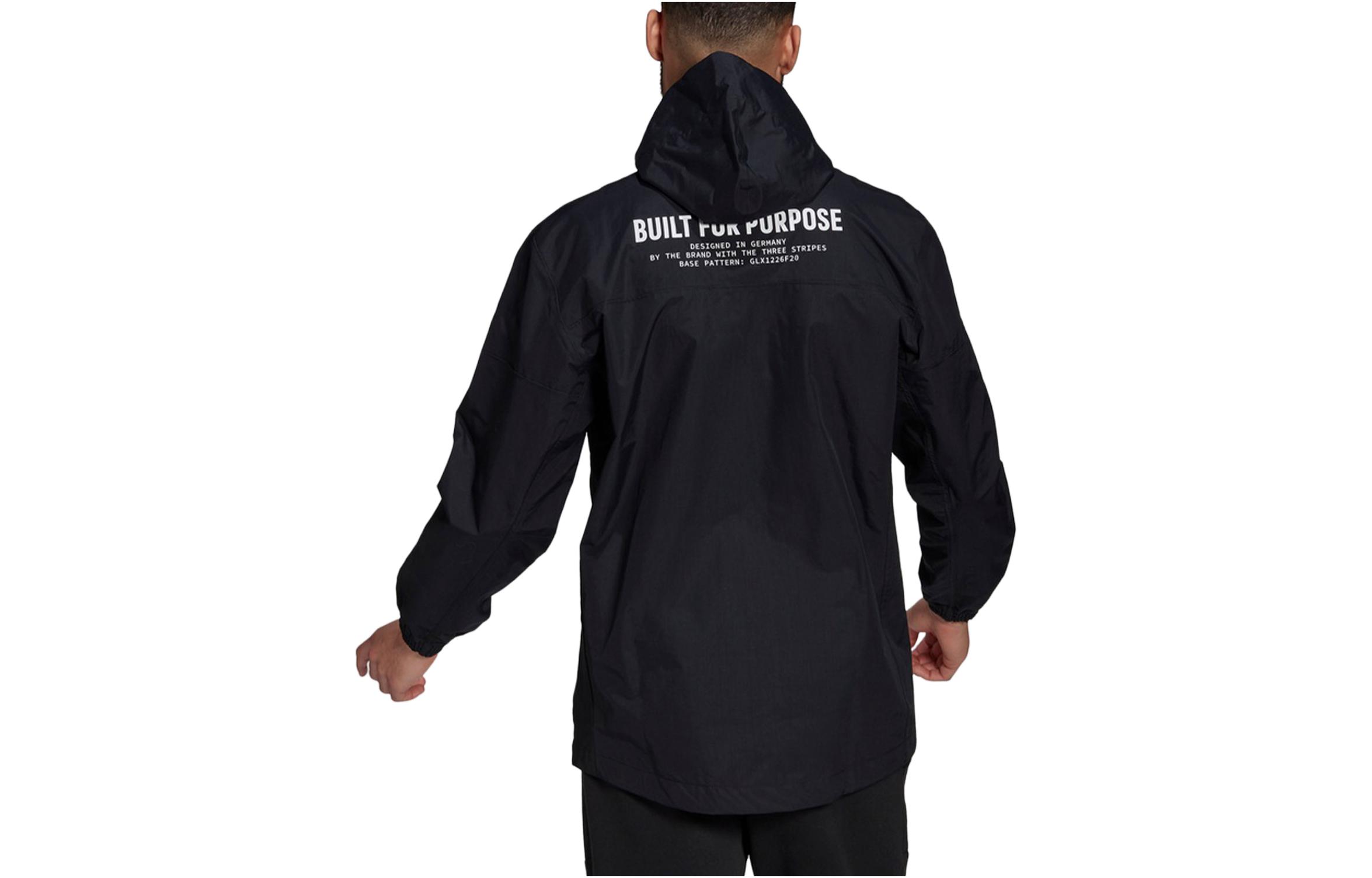 Lookbook adidas Logo Print Hooded Jacket Black Warm Casual Coat GM0895