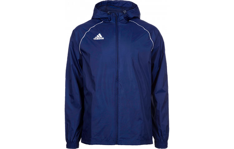 adidas Logo Print Hooded Jacket Blue - CV3694