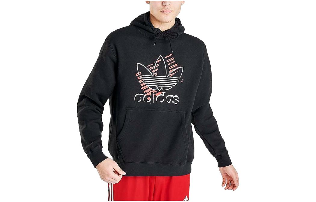 adidas Logo Print Hoodie Black GJ0180