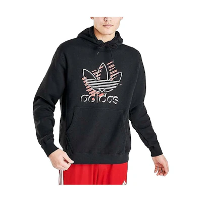 adidas Logo Print Hoodie Black GJ0180