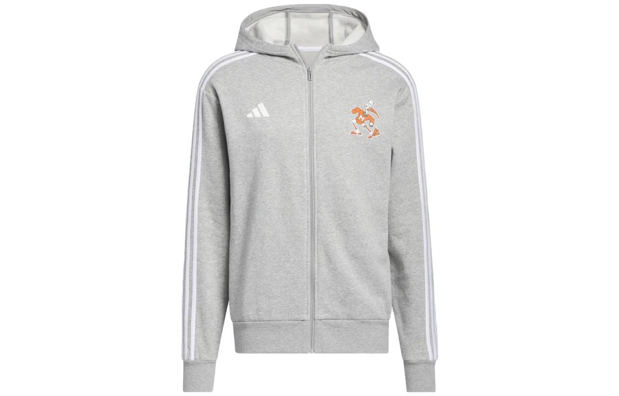 adidas Logo Print Hoodie in Light Grey HZ1132