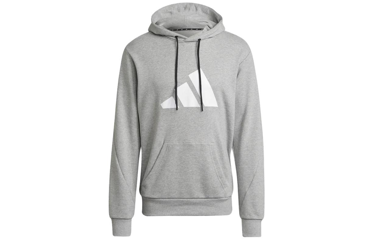 adidas Logo Print Hoodie Pullover Long Sleeve Japanese Edition Grey Mens H39802-JAPAN