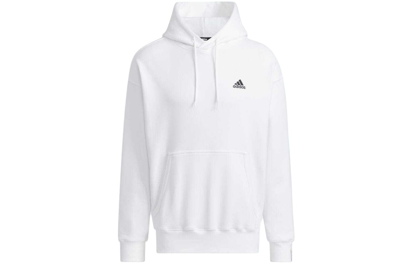 adidas Logo Print Hoodie Pullover White Long Sleeve JF3968