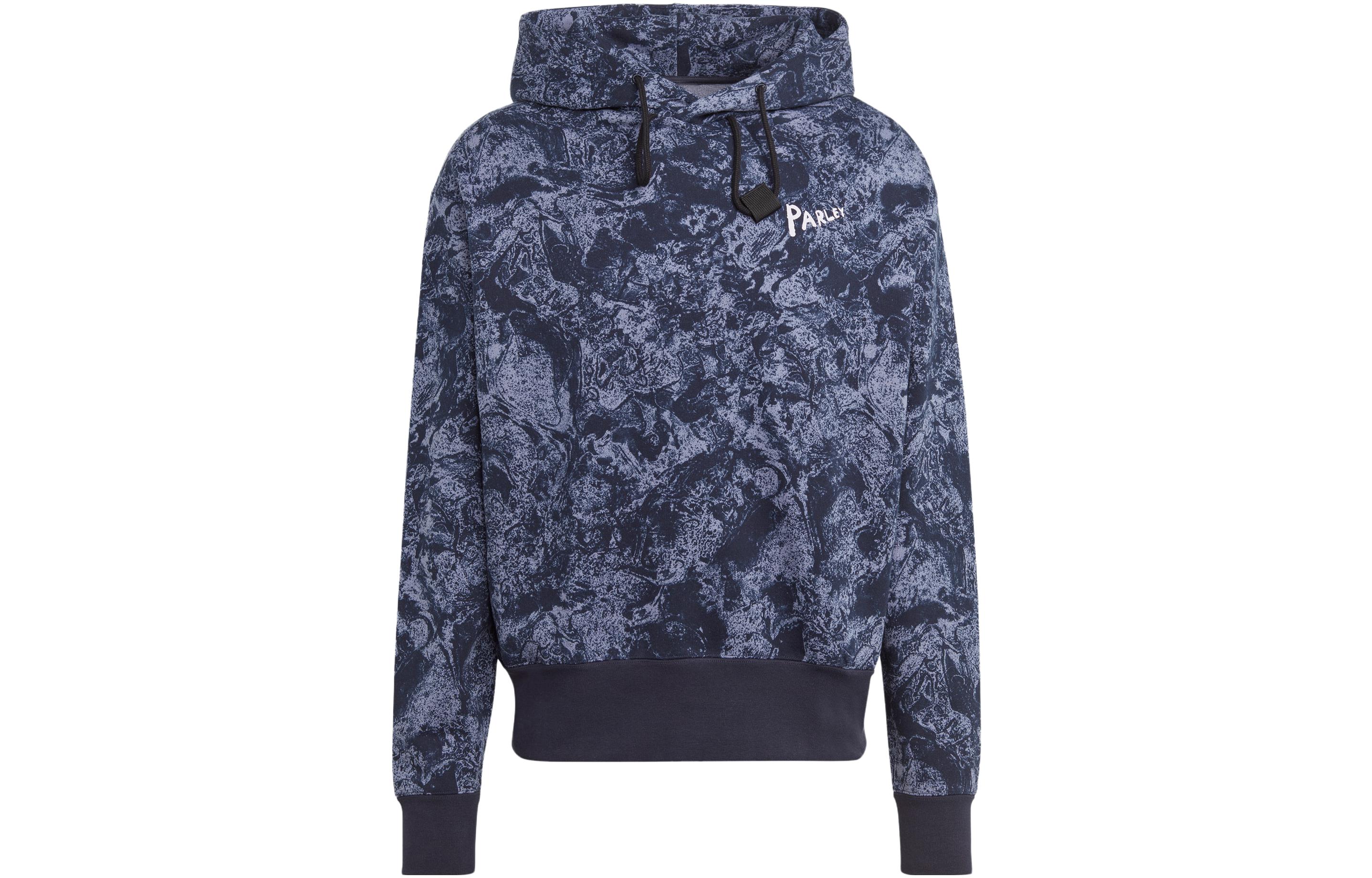 adidas Logo Print Hoodie Unisex Silver Grey Violet HR6994