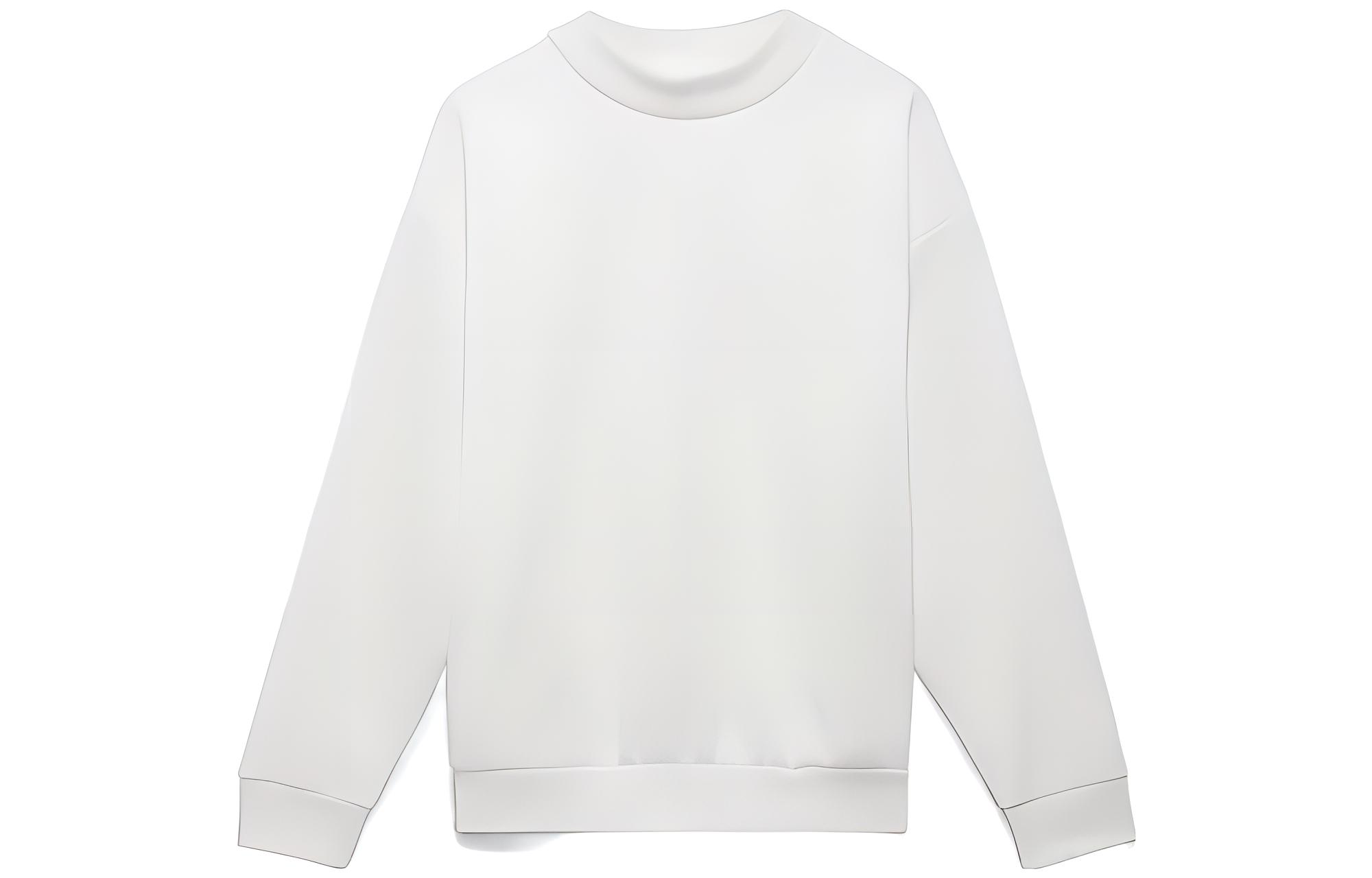 adidas Logo Print Mock Neck Long Sleeve Loose Fit Sweatshirt Unisex White IA3436-OVERSEAS