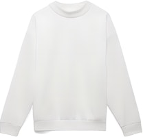 adidas Logo Print Mock Neck Long Sleeve Loose Fit Sweatshirt Unisex White IA3436-OVERSEAS adidas Logo Print Mock Neck Long Sleeve Loose Fit Sweatshirt Unisex White IA3436-OVERSEAS