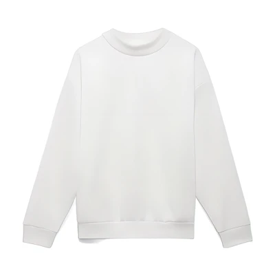 adidas Logo Print Mock Neck Long Sleeve Loose Fit Sweatshirt Unisex White IA3436-OVERSEAS