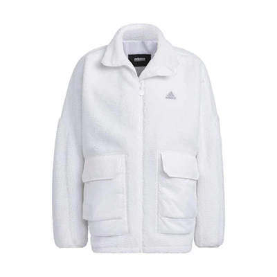 adidas Logo Print Pocket Long-Sleeve Jacket Unisex - White IK7343