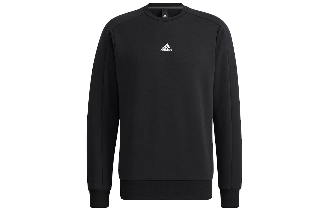 adidas Logo Print Pullover Hoodie Black HD0349