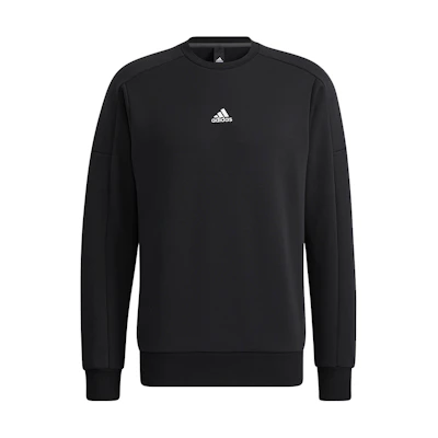 adidas Logo Print Pullover Hoodie Black HD0349