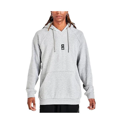 adidas Logo Print Pullover Hoodie Light Gray HI0107
