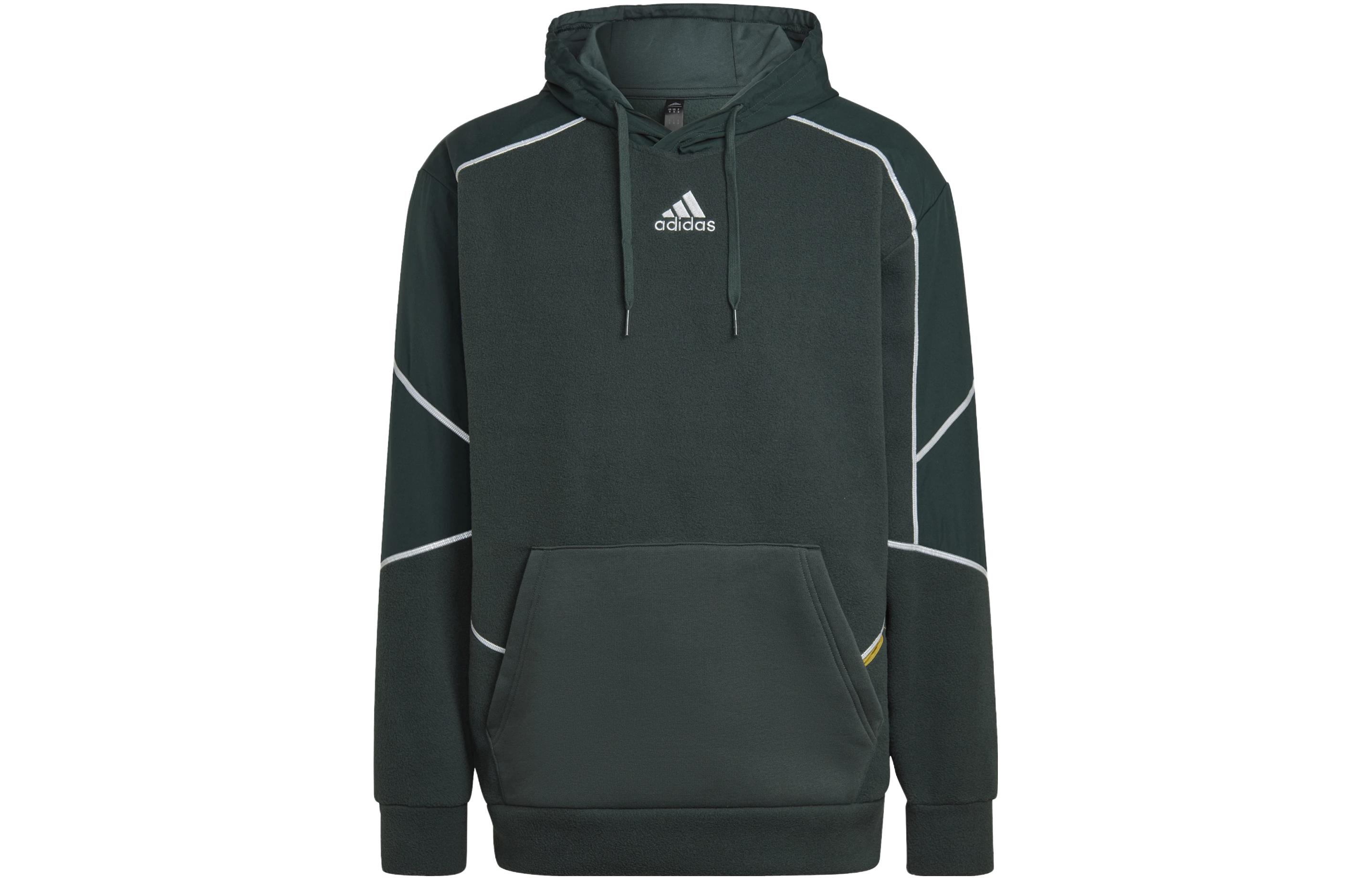adidas Logo Print Pullover Hoodie Olive Green HL6917