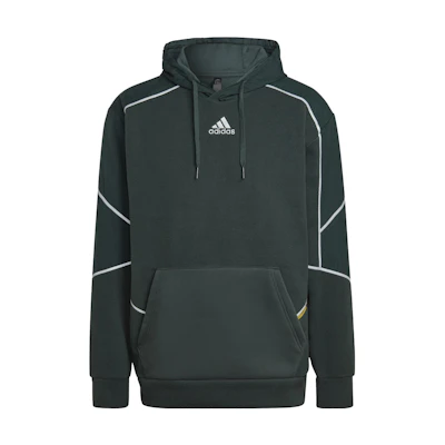 adidas Logo Print Pullover Hoodie Olive Green HL6917