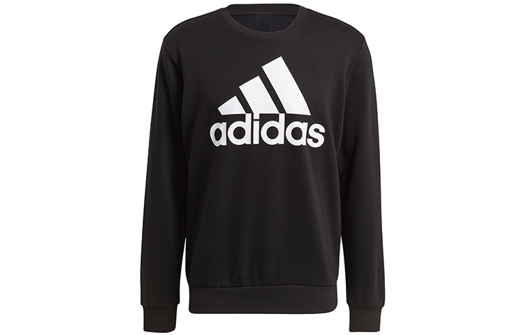 adidas Logo Print Pullover Sweatshirt Black GK9076