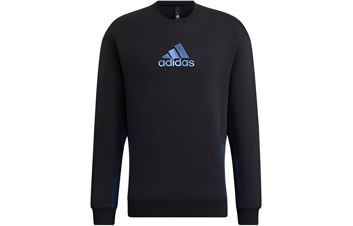 adidas Logo Print Pullover Sweatshirt Black Long Sleeve HE2912